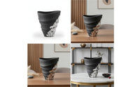 Vase with Spiral Grooves Matte Sculptural Vase Textured Vessel for Entryway