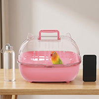Portable Bird Carrier, Handheld Mobile Bird Cage with Accessories, Transparent Outdoor Bird Cage for Portable Use