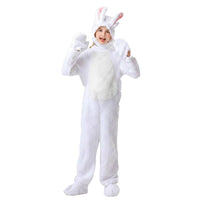 Soft Hare Jumpsuit Hooded Design Kids Hare Costume 4-Piece Set Full Body Bunny Costume for Girls, Boys, Halloween, Performance, Cosplay