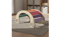 Rocking Climbing Arch Rounded Rounded Edges Kids Climbing Arch Wooden Rainbow Balance Board Non-Formaldehyde Glue Kids Indoor