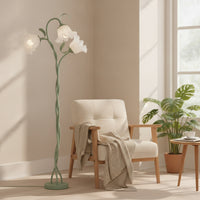Floor Lamp with Flower Shades Adjustable 3-Head Floor Lamp Decorative for Living Room