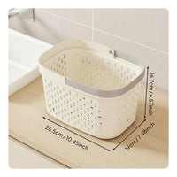 Portable Shower Tote Multipurpose Draining Bath Basket Wide Opening Shower Basket for Dormitory, Washroom