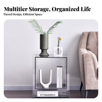 2-Tier Rolling Stand Transparent Look 2-Tier Rolling Shelf Multi-Functional