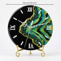 Resin Clock Artistic Desk Clock with Stand Glossy for Art Lovers, Office, Bedroom