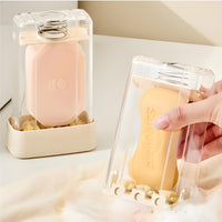 Soap Dispenser with Drain Tray Drain-friendly Soap Container Foaming Soap Dispenser Soap Holder Compact Rectangular Plastic Style Design Suitable for Bathroom Sink Laundry Room