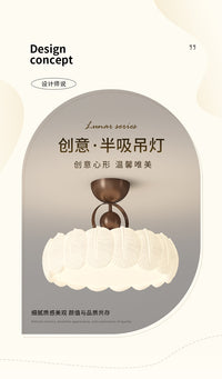 QINGYAO清瑶 美式乡村吸顶灯奶油中古风卧室灯儿童房新中式南瓜灯 【全光谱护眼】B款 白+咖色 52CM 三色