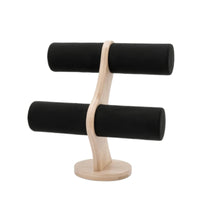T Stand Display with Wooden Base  Jewelry Accessory Holder Lightweight Jewelry Display Stand Dresser