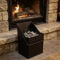Indoor/Outdoor Fireplace Tool Set with Large Capacity Thickened Slanted Square Ash Bucket and Shovel