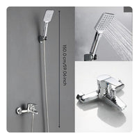 Brass rain shower set, 3 modes