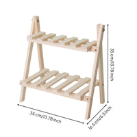 2 Tier Wooden Desk Shelf Solid Lumber 2 Tier Wooden Shelf Minimalist Design Countertop Storage Rack for Students, Office, Vanity