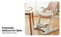 Ergonomic Splitspine Learning Seat Stable Base Ergonomic Splitspine Desk Chair Soft Padded Locking Casters for Children 6-12