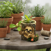 Tree Stump Planter Resin Succulent Pot Cute for Courtyard Decoration