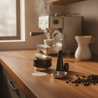 4 Pieces Coffee Distributor and Tamper Stainless Steel for Home Kitchen