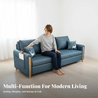 Multi-Functional Folding Sofa Bed Tech Textile Folding Convertible Sofa Bed Removable and Washable Cover Pull out Sleeper Loveseat Space-Saving for Apartment Dwellers, Students, Homeowners, Small Areas, Bedroom, Home Office, Lounge