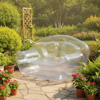 Transparent Inflatable Sofa Thick PVC Inflatable Couch Portable Inflatable Couch Lightweight for Adults, Teens, Dorm Room, Apartments