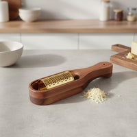 Cheese Grater with Container Rust-Proof Acacia Wood Cheese Shredder Hanging Hole