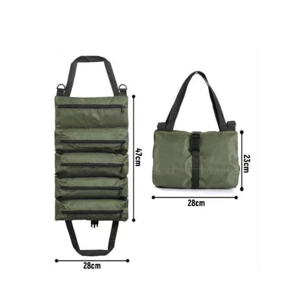 Multiple Pockets Foldable Tool Bag Reinforced Zippers Multi-Pocket Tool Bag Abrasion-Resistant for Electricians