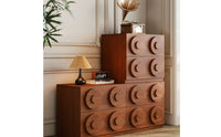 Retro Storage Cabinet Pre-Assembled Vintage Drawer Chest