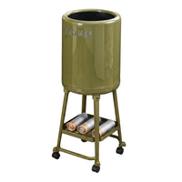 Garbage Can with Shelf Wheeled Rolling Trash Bin Smooth for Kitchen, Elderly