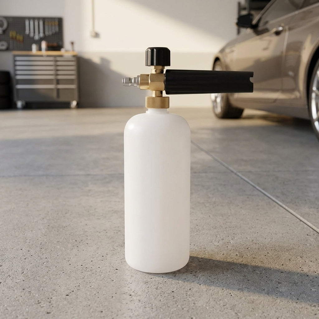 Car Cleaning Foam Sprayer for Professional Car Wash, Heavy Duty Brass Foam Lance with Adjustable Nozzle, Durable Dispenser Bottle, 1 Pack Kit