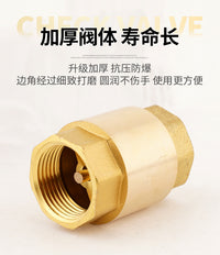 黄铜立式止回阀4分6分1寸内外丝内丝水管防逆流水表单向阀止逆阀