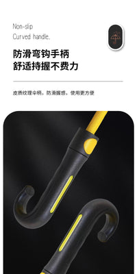 Large Reinforced Rain Umbrella for Three People with Long Handle, Golf Umbrella, Waterproof Cover, Car Storage