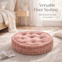 Round Floor Cushion, Thick Seat Pad for Living Room Floor, Meditation Cushion Ad #variant:Lotus Root Pink