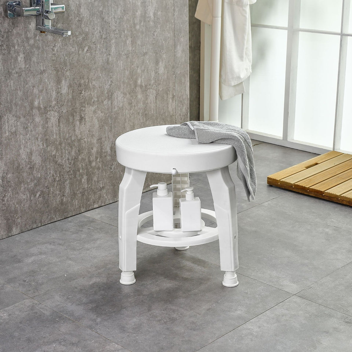 360-Degree Rotating Shower Stool for Elderly and Disabled