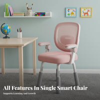 Ergonomic Design Adjustable Posture Chair Support Adjustable Rolling Study Chair Wheeled Base children's Furniture High-Rebound Cushion for Students, Kids, Home, Bedroom, Classroom