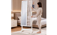 Mirror Jewelry Armoire Double Use Jewelry Cabinet Household Furniture Easy to Organize for Boutique