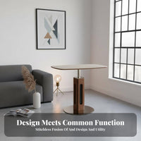 Height-Adjustable C-Table Slides Under Sofa Household Furniture Vintage Inspired Sturdy Construction for Home Office Workers