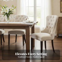 Tufted Highrear Dining Chair French Country design Seating Furniture sturdy Wood Legs 500 Lbs Weight Capacity for Home Office