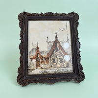 Photo Frame with Double Layer Embossed Floral Design for Home Decor, Vintage Picture in Resin Material for Wall Decoration