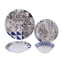 American Style Ceramic Dinnerware Set, Black & White Angel