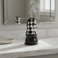 Ceramic Chess Storage Jar Dustproof Chess Piece Container Glossy Finish Ceramic Swab Holder for Vanity