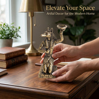 Anubis Brass Statue, Vintage Distressed