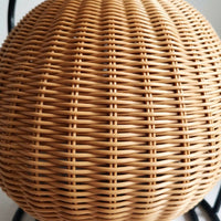 Hanging Cat Bed with Rocking Stand, Imitation Rattan Basket Cat Hammock, Modern Indoor Nest for Pets, Washable Cat Bed Cushion, Single Level