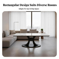 Light Luxury artistic two-leveltier Rectangular Table Minimalist design living Room Furnishing Italian influenced Household Furniture Modern & design for Small Apartment Dwellers, homeowners, Renters, Lounge Area, Home, Office, Balcony