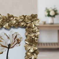 Vintage Gold Photo Frame Versatile Display Gold Baroque Frame Easel Rear Crystal-Clear Glass for Partners, Bedroom