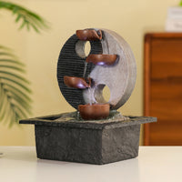 Yin Yang Waterfall Ornament Humidifying Feng Shui Water Ornament Auspicious Charm Desktop Humidifier Decor for Living Room, Desk, Office