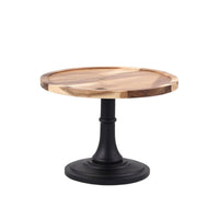 Cake Stand with Pedestal Round Wooden Cake Pedestal Elevated for Cafes, Hosts