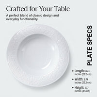 Alice Lace Soup Plate, 8.75 Inch Ceramic Dinnerware