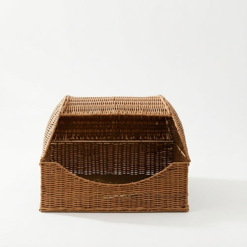 Wicker Pet House Indoor Wicker Pet Bed Cozy for Living Room, Bedroom, Small Dogs