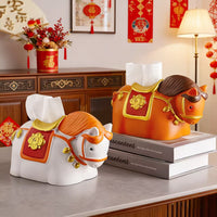 New Chinese Style Tissue Box with Horse and Money Design for Living Room