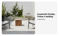 cumulusShaped End Table Weather Resistant Exteriordoor Furnishing Modern Design Space Saving for Guesthouse Owners, Garden