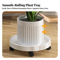 Rolling Planter Tray with Casters 360-Degree Rotating casters Wheeled Plant mover