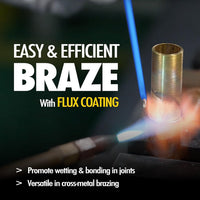 20 Pieces Flux-Coated Brazing Rods Bcup-5, 15% Silver Solder, Phosphor Copper Alloy, Flat Rods