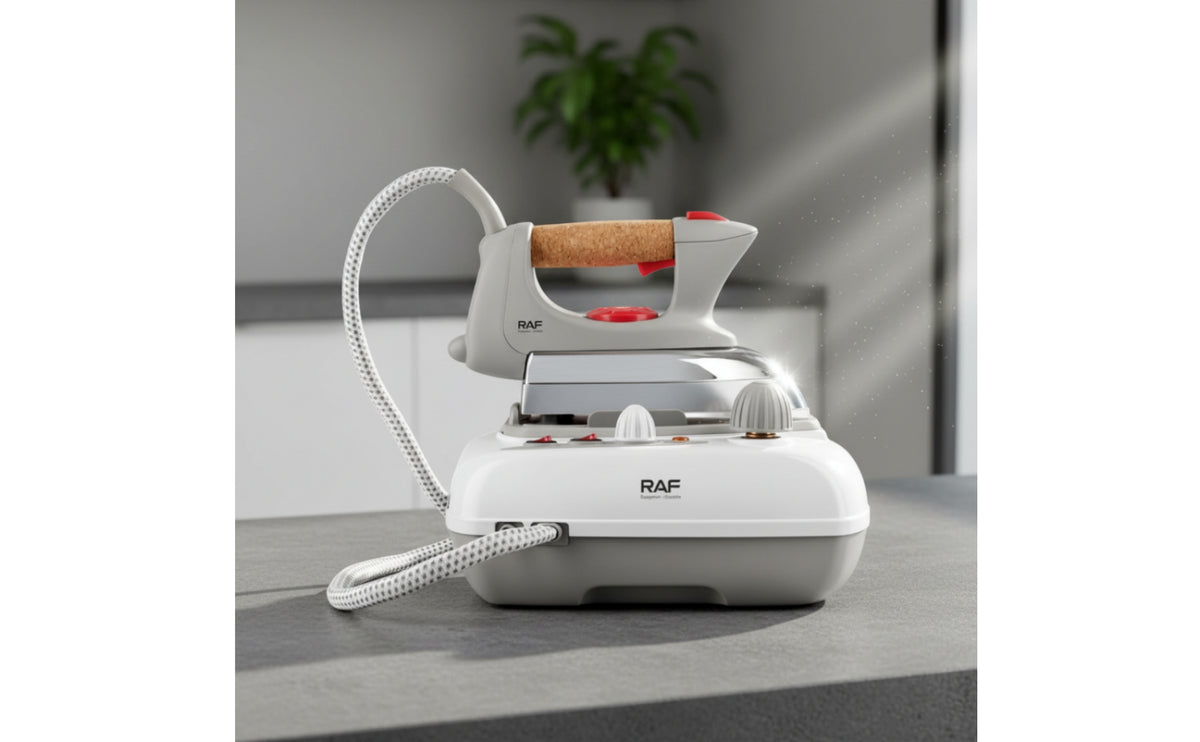 2000W Steam Station Iron with Cork Handle 700ml Steam Station Iron Corded Appliance Braided for Home, Laundry Room