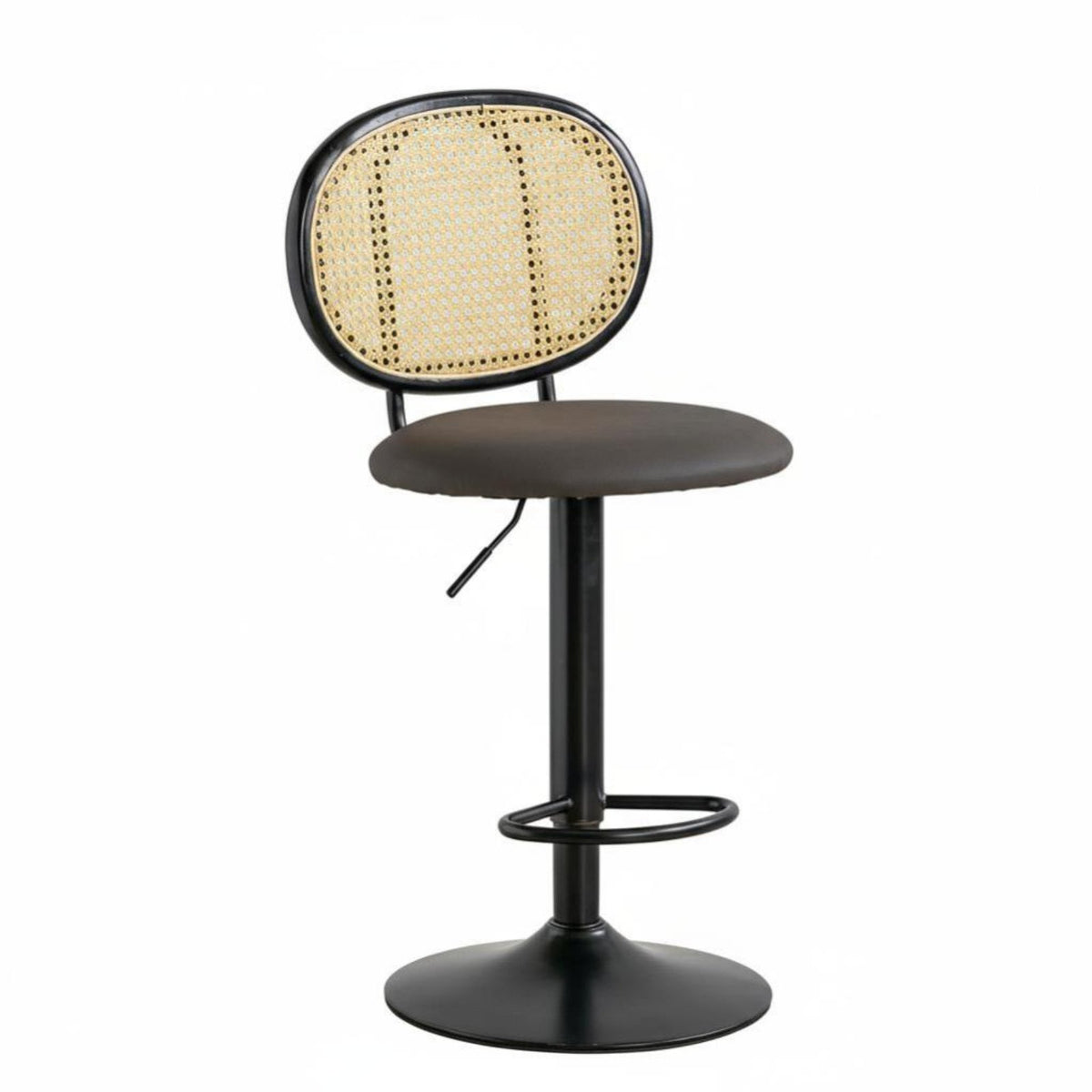 Adjustable Stool with Woven Back Nordic Design for Adults