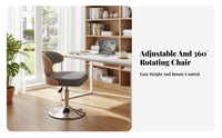 Armless Rolling Chair Adjustable Height Household Furniture 360-Degree rotate